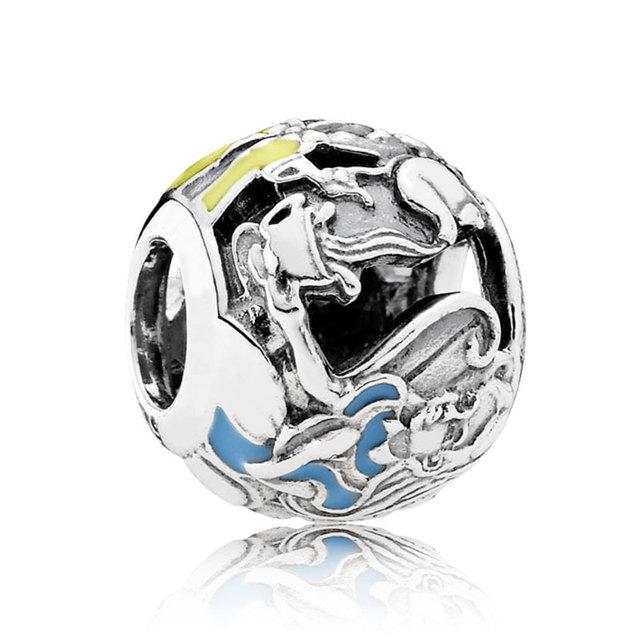925 Silver Dumbo Mickey Mouse Charm Bead DIY Fine Jewelry Bracelet Pendant