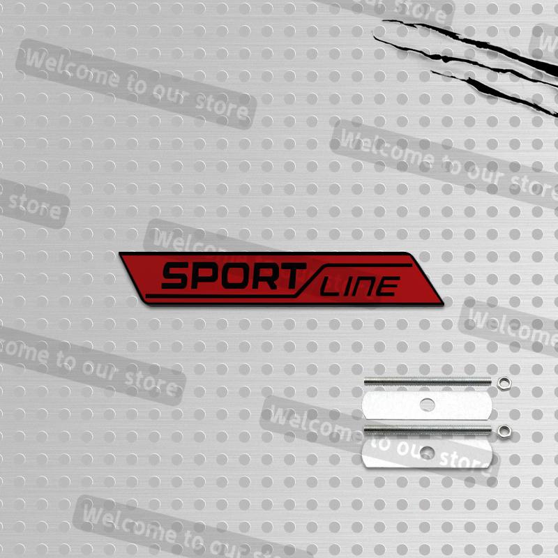 JBIW9 3D Metal Car Styling Sport Line Grille Emblem Side Decals Rear Trunk Body Badge For Skoda VRS Octavia Scala Vision Rapid Kodiaq