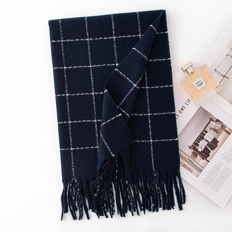 New Plaid Printing Scarf Women's Autumn and Winter Versatile Imitation Cashmere Scarf Couple Warm Shawl Men