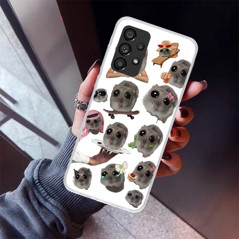 Funny Sad Hamster Meme Phone Case For Samsung Galaxy A12 A52S A42 A32 A22 A51 A50 Note 20 Ultra 10 S10 Plus A71 A70 A31 A30 A10S