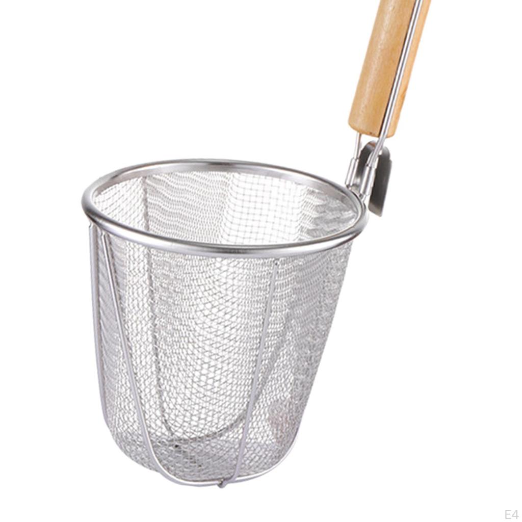 Deep Fry Basket Fine Sieve Pasta Noodle Strainer for Vegetable Rinsing