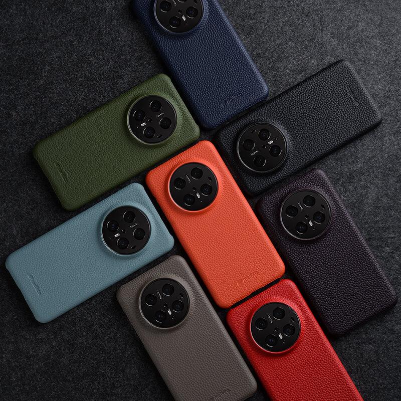 Melkco Mate 70 Pro Plus Magnetic Charging Litchi Texture Cowhide Leather Case for Huawei Mate 70 Pro Len Protector+Hard Cover