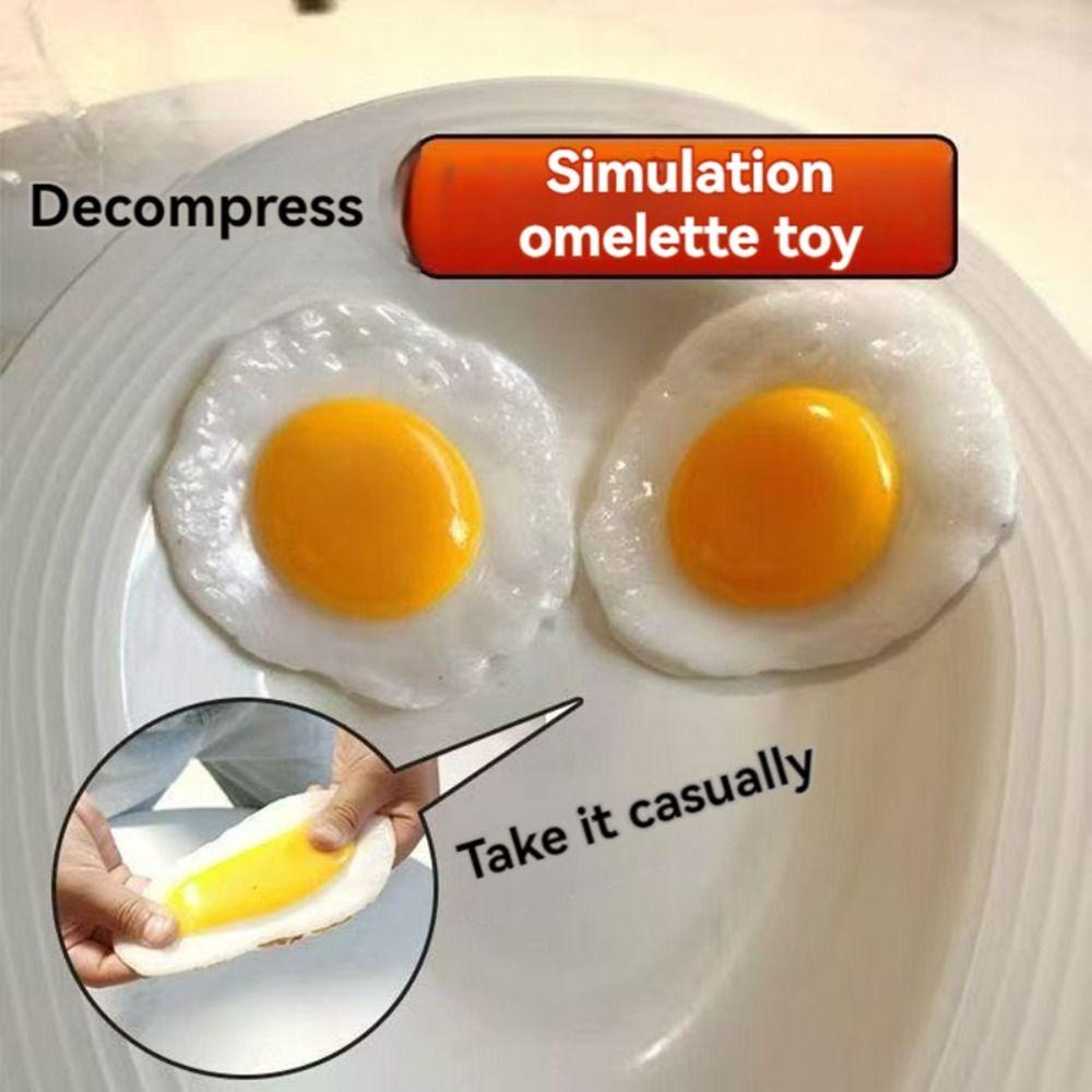 Simulation Design Soft Stress Toy Stress Relief Simulation Food Toy Fried Egg Fidget Toy Kids