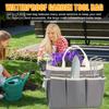 Gardening Tool Storage Bag with Ergonomic Handle Large Capacity Multiple Pockets Waterproof Versatile Tote Storage Organizer