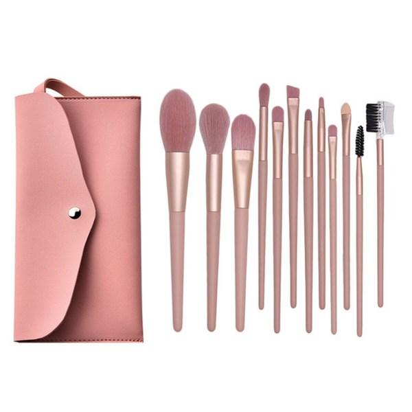 Daily Friends Yumine Makeup Brush 12 Types + Pouch Set, Sakura, 1 Set, the Most Popular Beauty Accessory In Korea