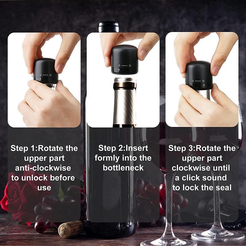 1pcs Vacuum Wine Stoppers Reusable Wine Bottle Stoppers Champagne Sealer Cap Set Leak-proof Preserver for Wine Plug Tools