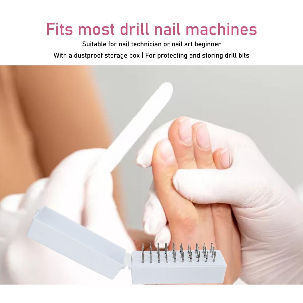 30pcs Portable & Durable Nail Drill Bits Set Professional Nail Art Accessory Organization