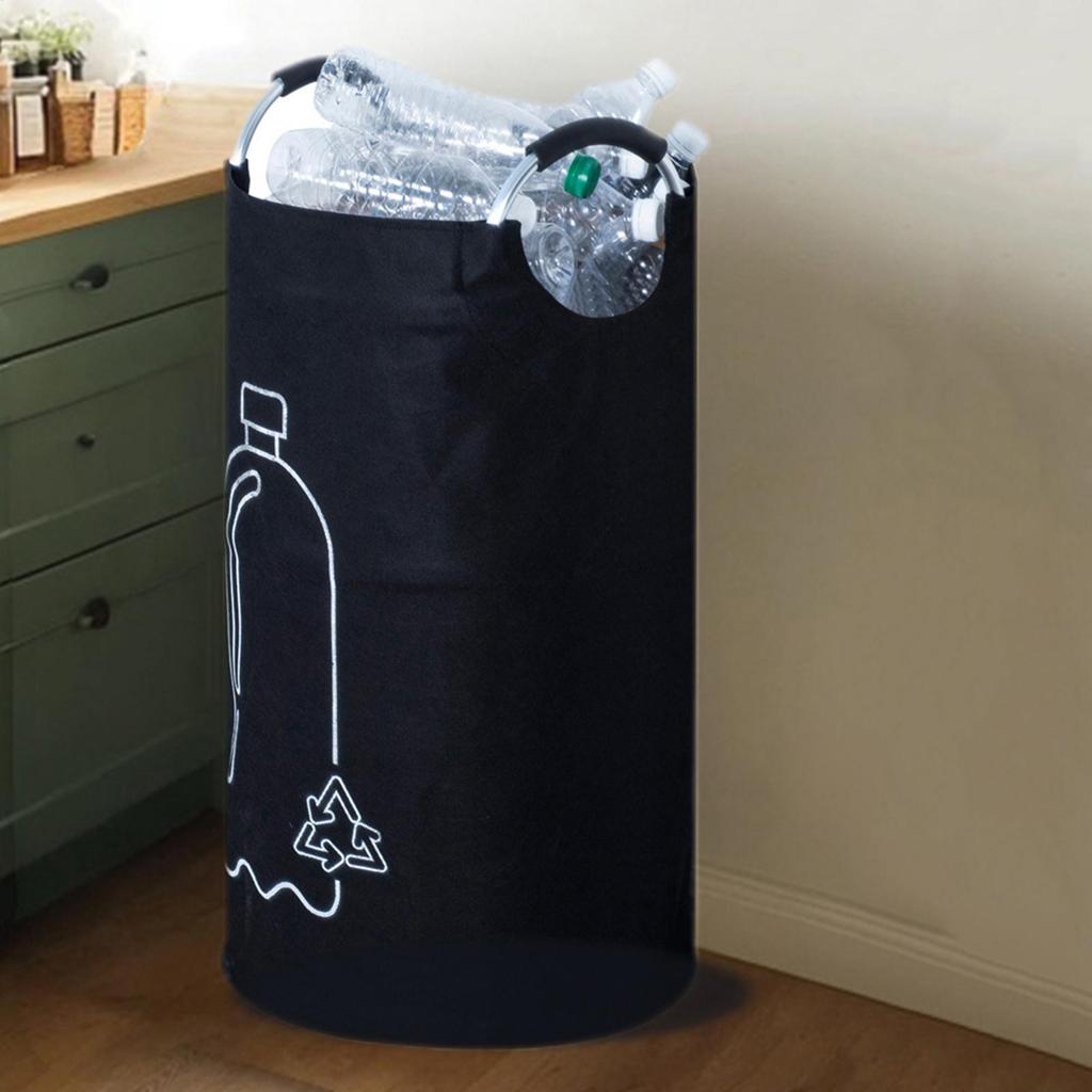 Bottle Storage Bag 82L Recycling Bin With Aluminum Handle Laundry Basket Foldable Trash Can For Bathroom Dorm Kitchen Home