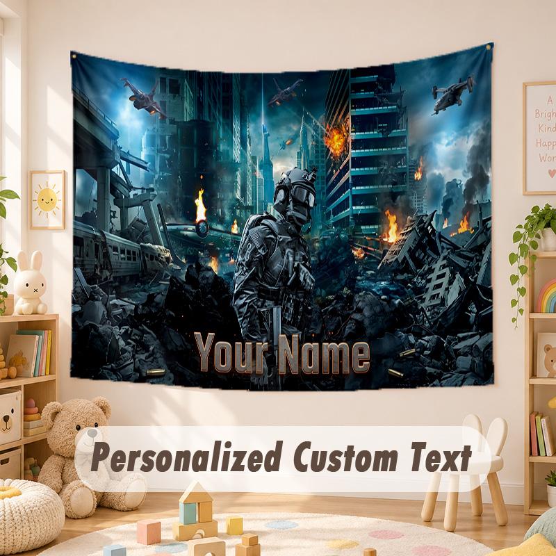 Custom Name Text Tapestry,Call of Duty Boho Wall Hanging, Decorative Backdrop Tapestry For Room