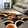 Nordic Style Orange Geometry Large Living Room Carpet Modern Decoration Bedroom Soft Non-slip Carpet Large Area Sofa Side Rug