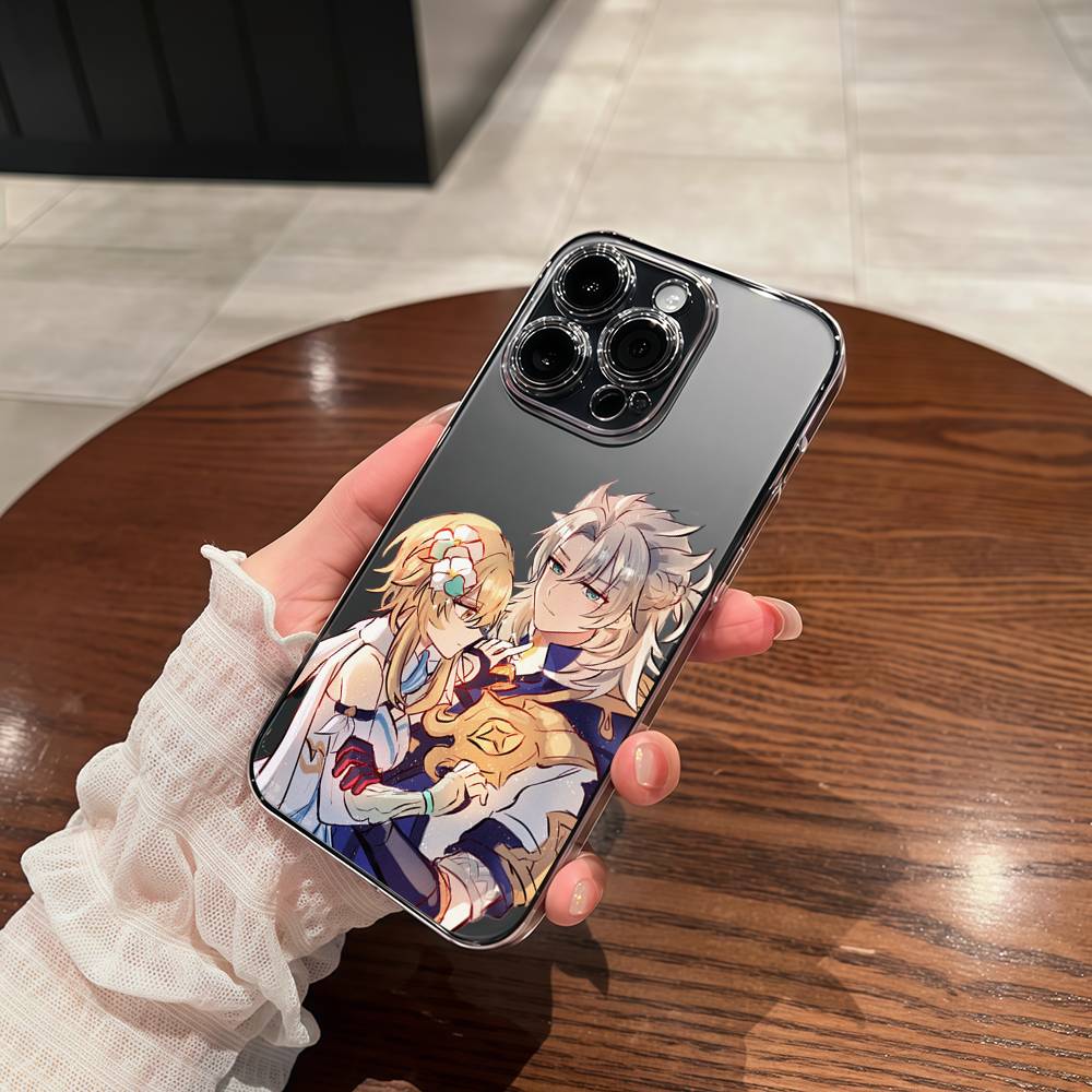 Прозрачный чехол для телефона Albedo Genshin Impact для IPhone 17 16 15 13 12 11 14 Pro Max Mini Plus Силиконовый бампер