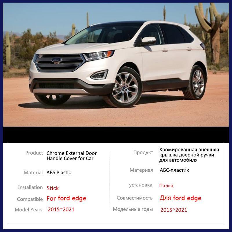 Luxuriou Chrome Door Handle Cover for Ford Edge MK2 Endura Edge Plus 2015~ Car External Protective Style Accessories Sticker