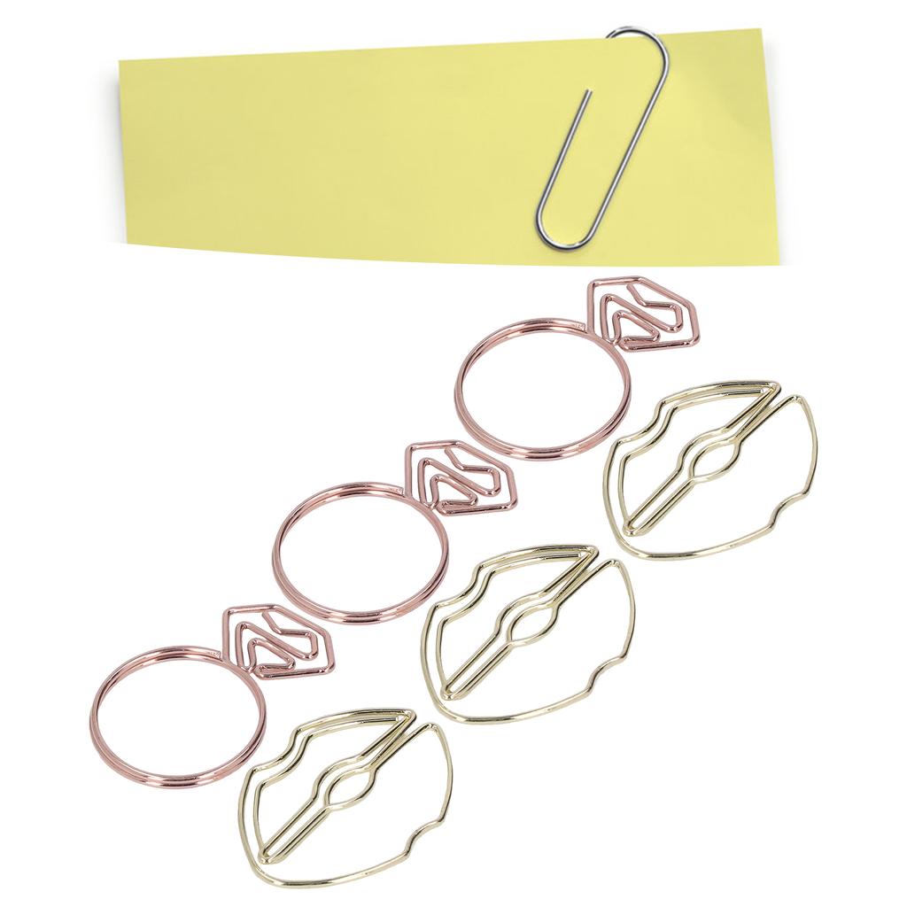 100 шт. Металлические скрепки для бумаги Губы Кольца Форма Нескользящие Портативные Милые Скрепки для Файлового Классификатора