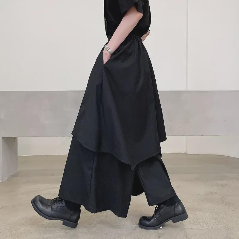 Мужские брюки-юбки для кэндо в японском стиле Yohji Yamamoto - Летний черный дизайн Warrior