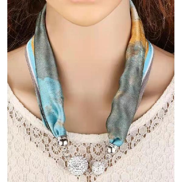 Four Seasons Available New Women's Scarf, Шарф, Магнитная пряжка, Шарф, Ожерелье, Универсальное украшение, Двойное назначение, Инкрустация бриллиантами