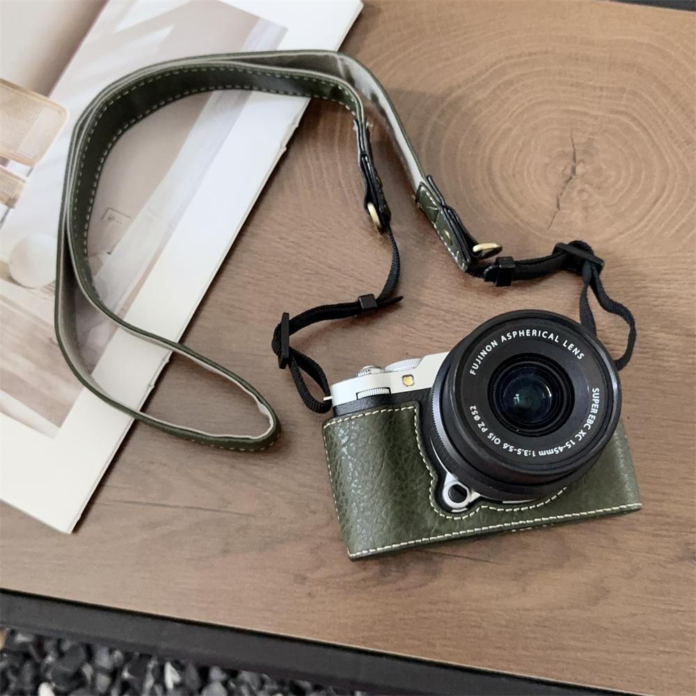 Получехол ручной работы из искусственной кожи для камеры Fujifilm XM5 Fuji X-M5, крышка с отверстием для аккумулятора снизу, со шнурком