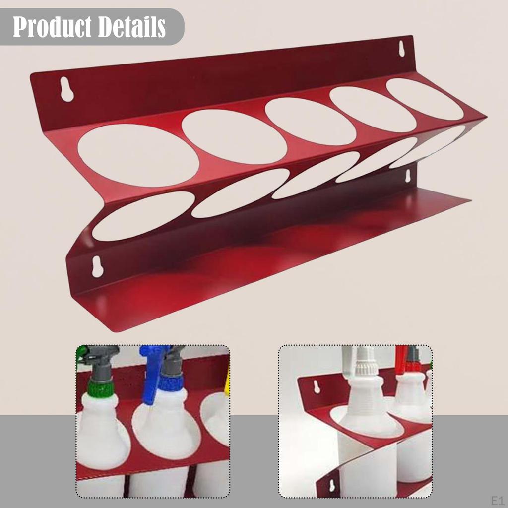 Wall Mount Garage Spray Bottle Storage Rack Car Detailing Organizer Sturdy Accessory Multifunctional
