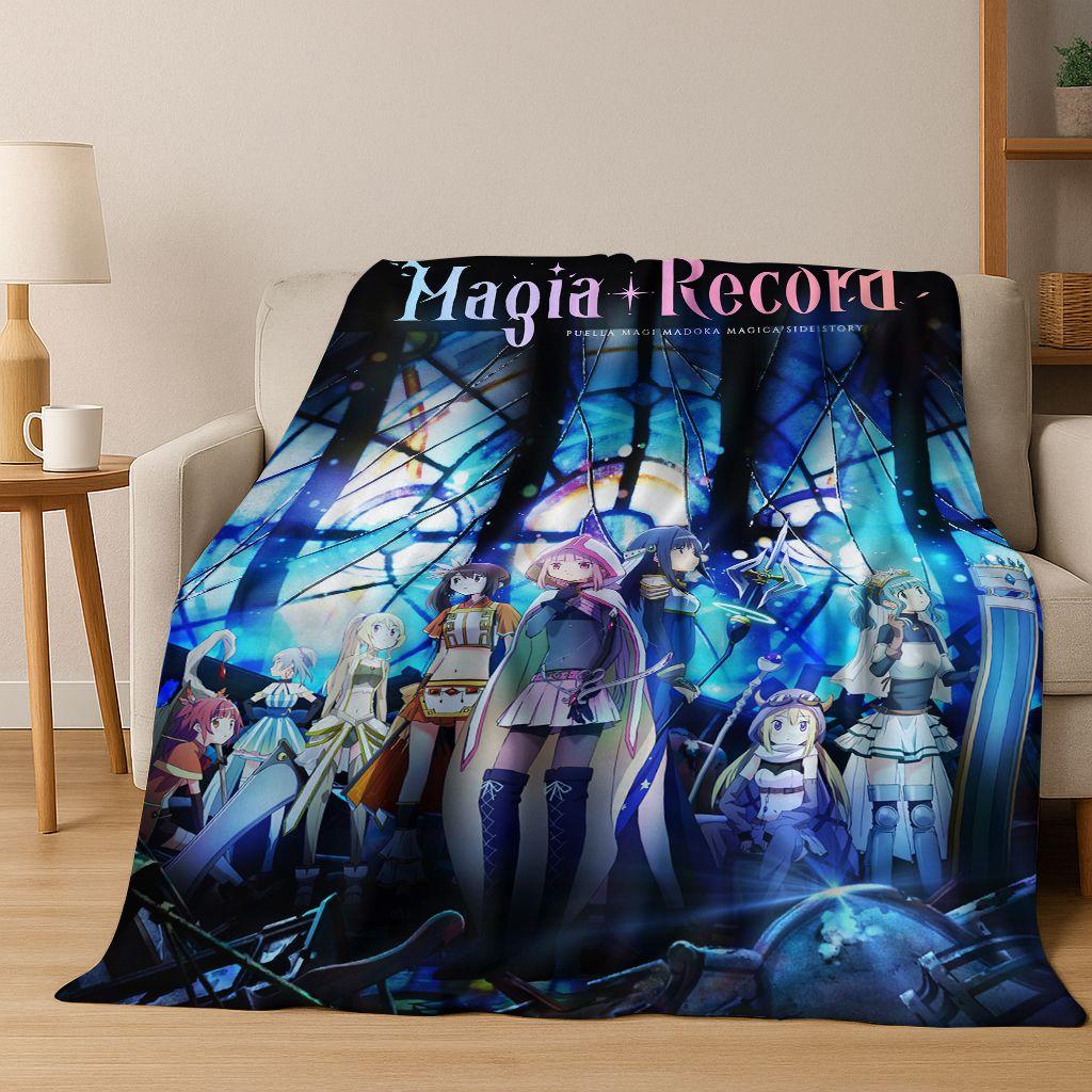Мультяшное одеяло из фланели Puella Magi Madoka Magica, Уютное мягкое покрывало для дома, спальни, кровати, дивана, для детей