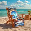 1Pc Christmas Fantasy Scene Beach Towel, Quick Dry, Multi-Use for Beach Pool Gym Yoga Home Travel, Christmas, Halloween, Xmas Gift S209