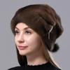 Fur Hats Women Winter Stylish Warm Natural Mink Fur Luxury Caps Windproof Anti Cold Snow Ball Diamond Hat
