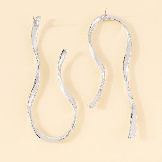 1 пара простых преувеличенных асимметричных металлических серег-гвоздиков, винтажные изогнутые серьги-капли, модные ювелирные аксессуары, подарок