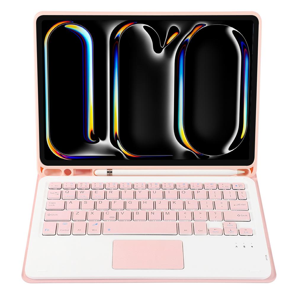 Protective Case for iPad Pro 12.9'' 2018/2020/2021/2022 with Pencil Slot, Wireless BT Trackpad Keyboard Combo Sets Layout QWERTY
