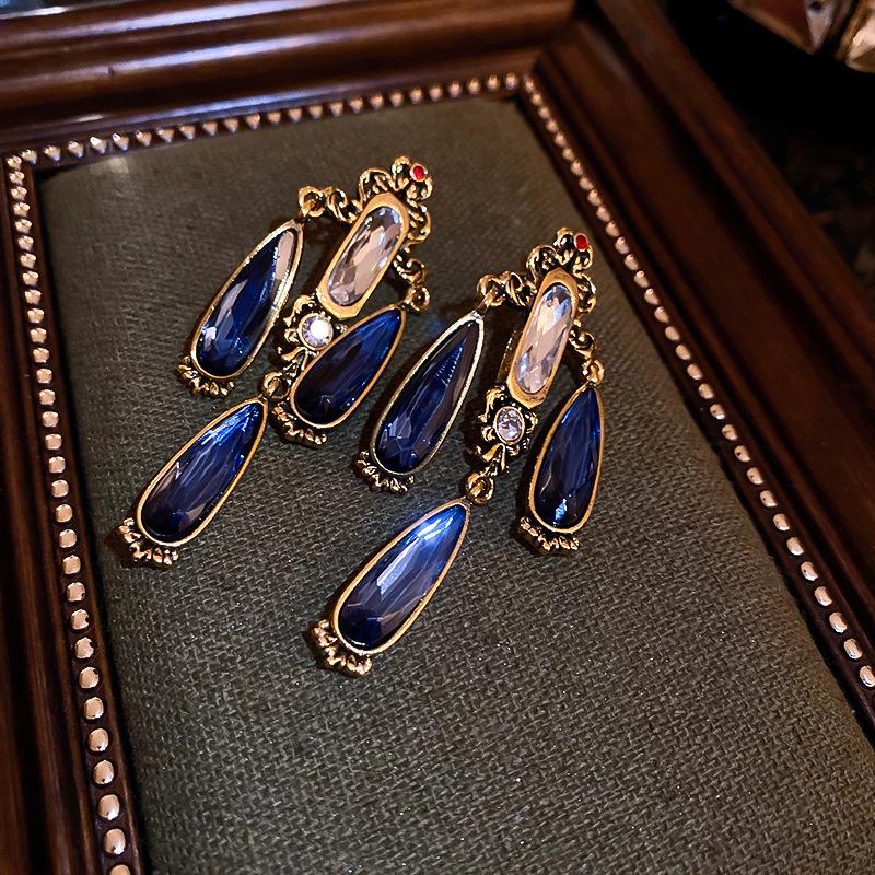 Элегантные серьги-капли из стразов в стиле французского двора серебристого цвета для женщин