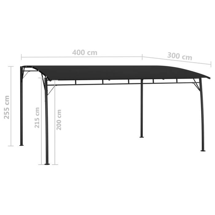 VidaXL Garden Sunshade Awning 4x3x2.55 M Anthracite