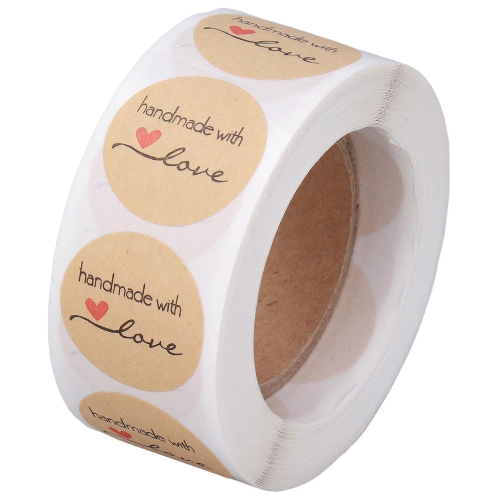 Round Shape Round Label Stickers Kraft Material Seal Labels Kraft Paper Stickers Envelope Sealing