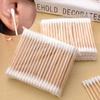 100Pcs Double Head Wood Cotton Swab Nose Ears Cleaning Women Makeup Tools Lipstik Cotton Buds Tip Sticks