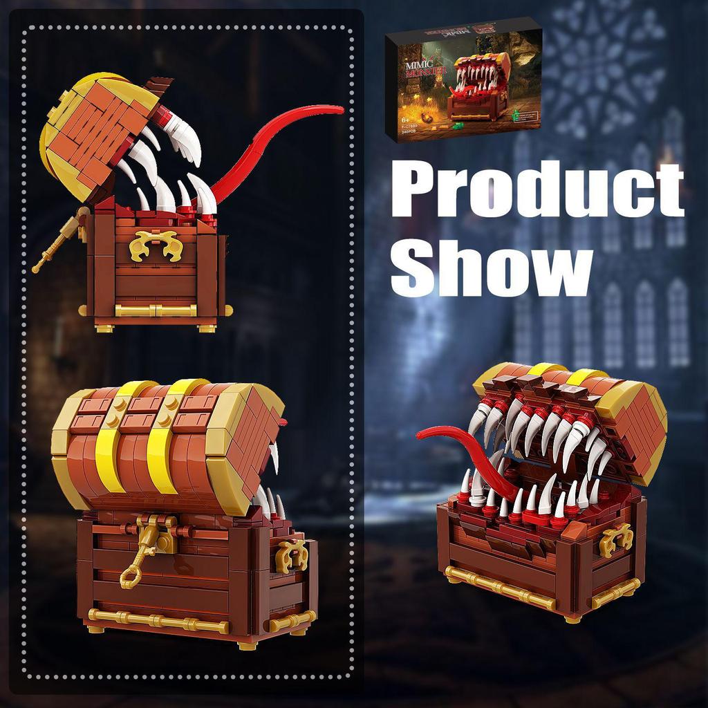 MOC Dragon DnD Treasure Chest Monster Building Blocks, совместимый с Lego.