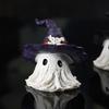 Halloween Ornament Ghost Mage Style Resin Statue Playful Smile Face Figure Lightweight Halloween Party Decor