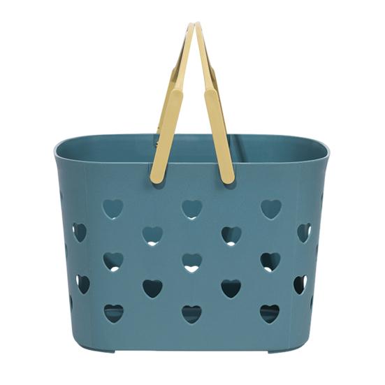 Storage Basket with Handle Large Capacity Hollow Design Portable Shower Caddy Tote Organizer Basket Bin for Bathroom