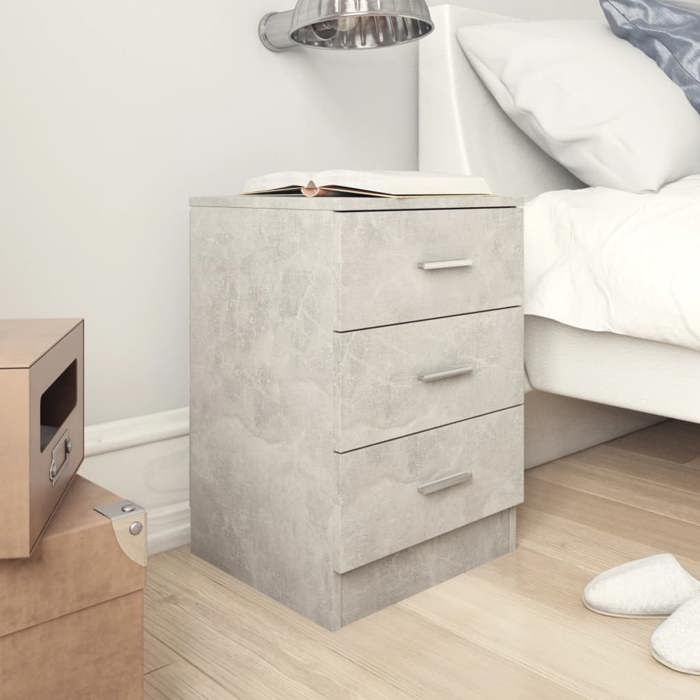 VidaXL Bedside Tables 2 Pcs Concrete Grey 38x35x56 Cm Engineered Wood 800459