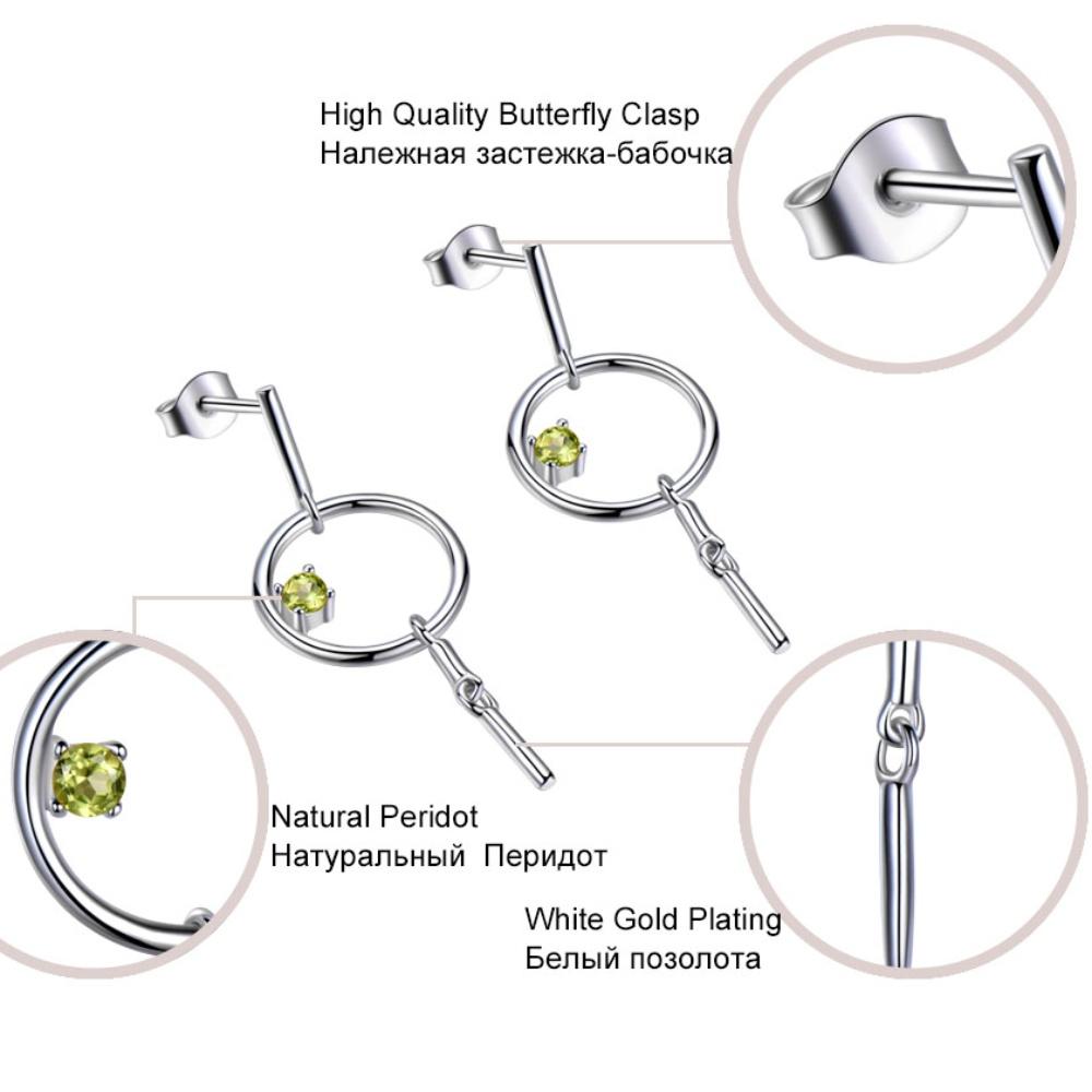 Желтый перидот, женская мода, 925 пробы, маленькие круглые серьги, симпатичные круглые серьги-гвоздики, геометрические винтажные серьги для женщин