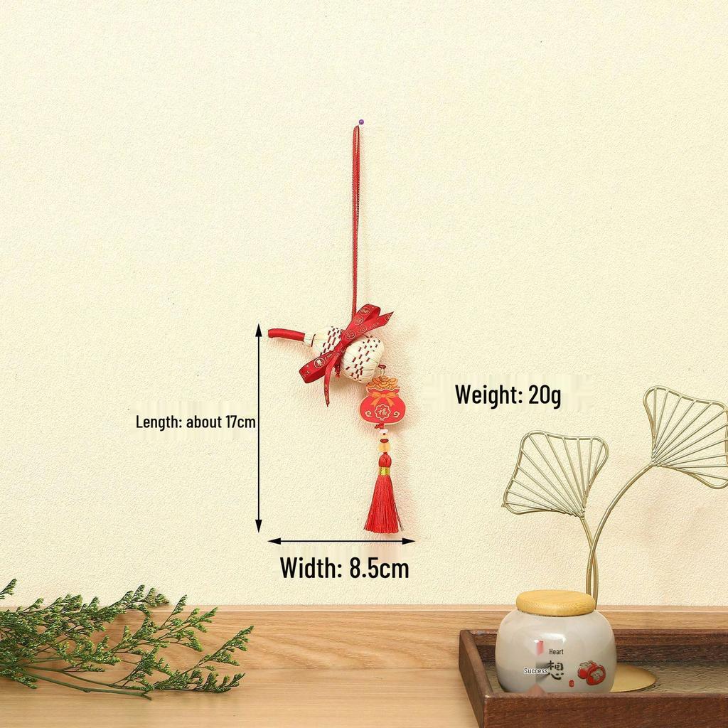2026 Dragon Boat Festival Mugwort Fan Pendant & Indoor Sachet Bells for Door Handle and Decoration