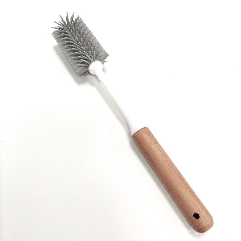 Cleaning Brush, Water Bottle Brush, Silicone Brush with Wooden Handle