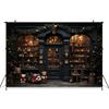 Mocsicka Black Christmas Store Backgrounds Photography Children Adult Birthday Party Backdrops Bear Gifts Xmas Tree Decor Banner