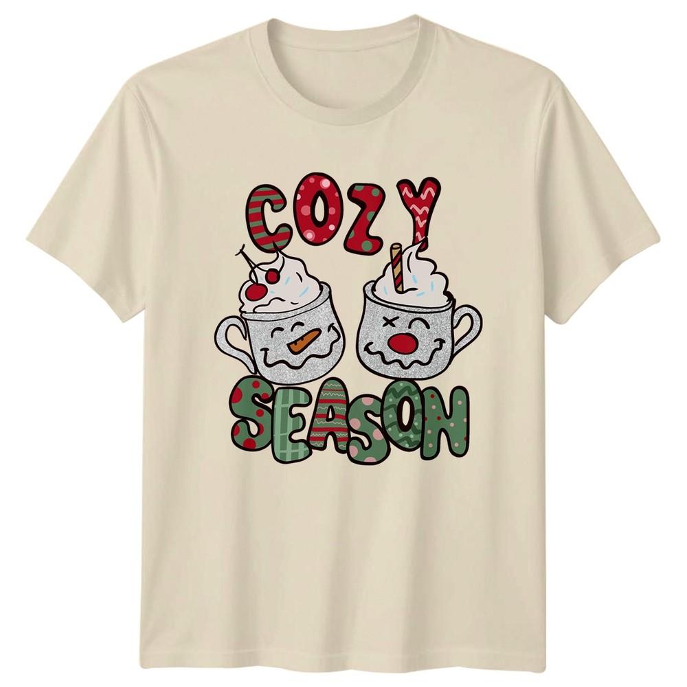 Cozy Season Christmas Hot Cocoa Mugs Winter Holiday Unisexs Unisexs Graphic Tee