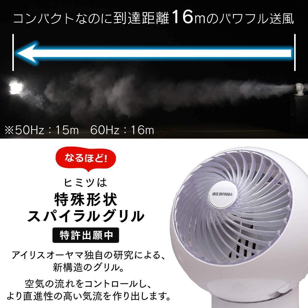 Iris Ohyama Circulator Mini 8 Tatami левый и правый мощный воздушный вентилятор белого цвета, коврики, тихий, качающийся, нагнетатель воздуха, PCF-SM12-W