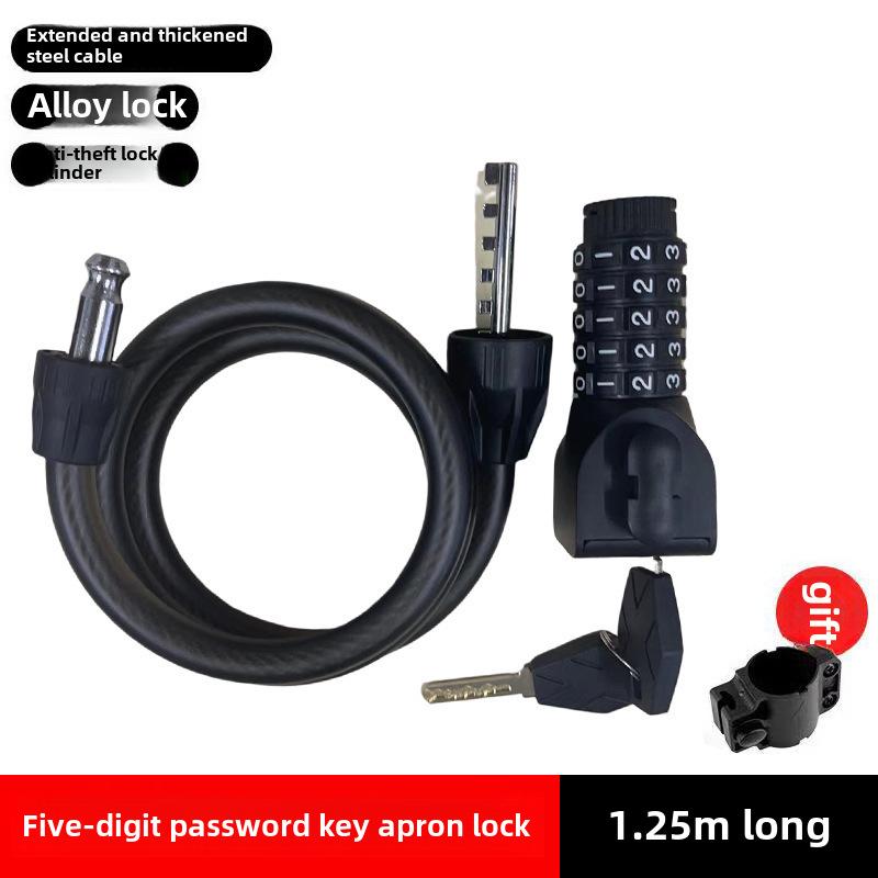 Портативный противоугонный парольный замок для велосипедов и электромобилей - толстый стальной трос