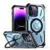 Для Apple iPhone 15 14 13 12 11 Pro Max Чехол Металлическая подставка Магнитный чехол с MagSafe, Прочный бампер Ударопрочный чехол для телефона