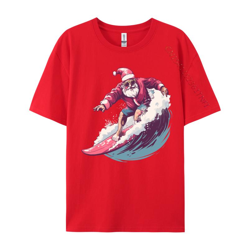 Christmas Surfing Santa Surfboarder Surf Lover Xmas Pajama Cotton Men Hockey Player Heartbeat Ice Hockey T-Shirt T Shirt