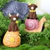 Garden Highland Cow Figurine Resin Highland Cow on Mushroom/Snail/Frog Statue for Patio Balcony Lawn Yard Decor