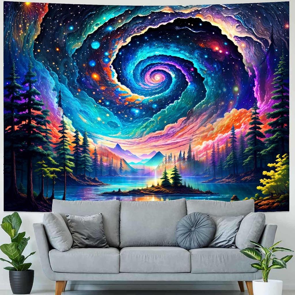 TPMDFC Galaxy Space Tapestry, Colorful Starry Sky Tapestries, 60x40inch