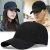 Korean Style Baseball Cap Black Autumn and Winter Women's Solid Color Hard Top Versatile Women's Light Board Baseball Cap Men