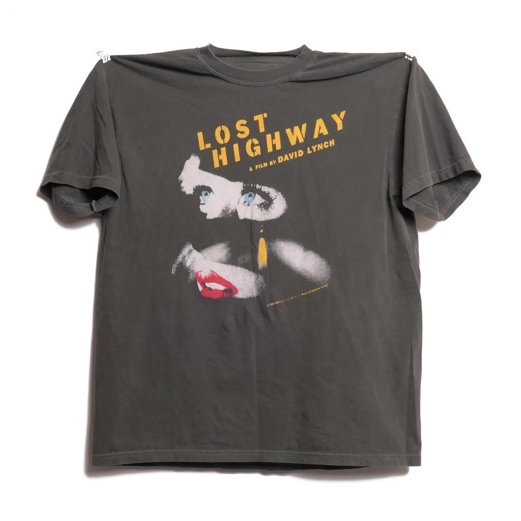 Футболка Lost Highway с коротким рукавом Мужские футболки для унисекса Всесезонная мужская футболка Черная Повседневная