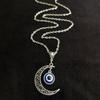 Vintage Punk Evil Eye Necklaces  Blue Eyeball Connect Exaggeration Multiple Dense Evil Eyes Necklace