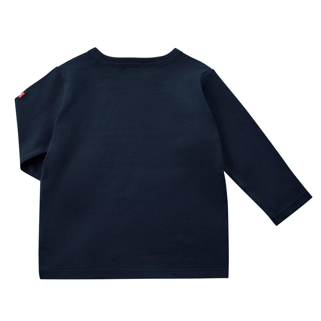 MIKI HOUSE HOT BISCUITS Long Sleeve T-Shirt, Boys and Girls, Navy Blue, 90cm, 70-5209-683