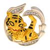 New Creative Rhinestone Tiger Brooches For Women Unisex Lovely Cute Small Animal Leopard Party Casual Brooch Pins Gifts